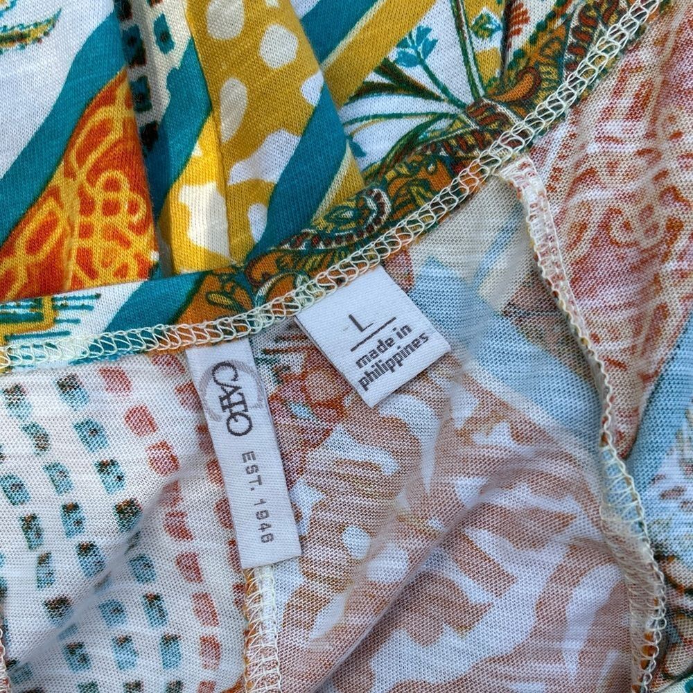 Cato Multicolor Patchwork Blouse Super Soft Long … - image 5